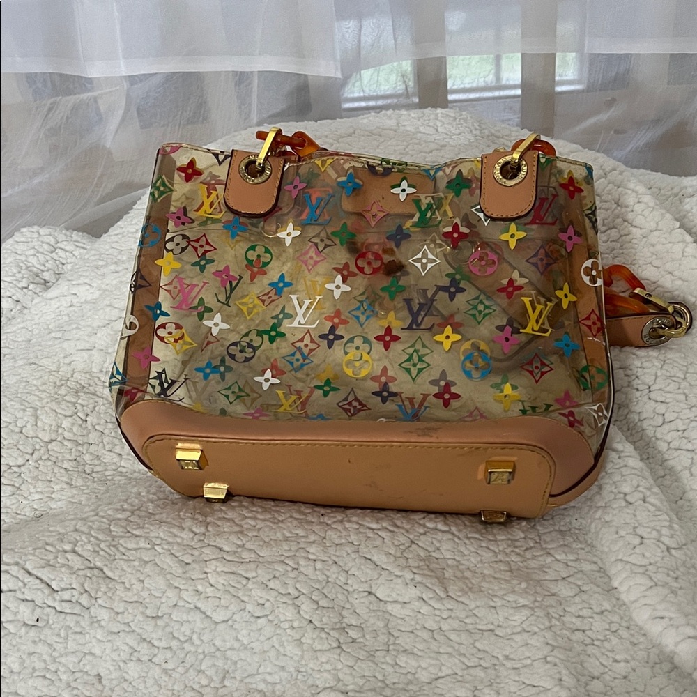 Louis Vuitton Multicolor Monogram Clear Tote with Tan Trim